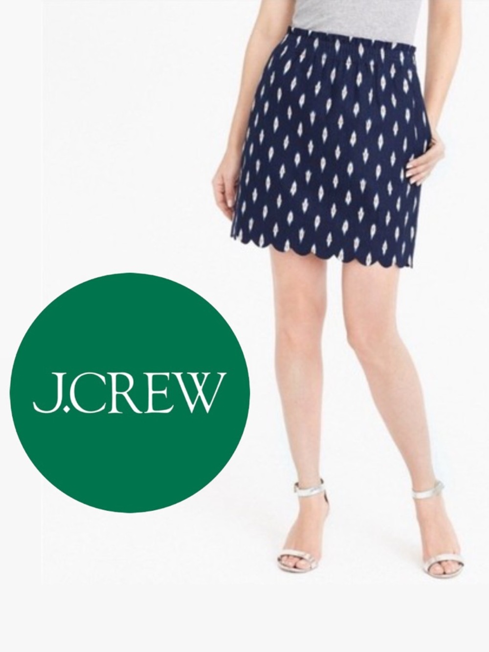 J. Crew Factory Sidewalk Ikat Print Linen Skirt